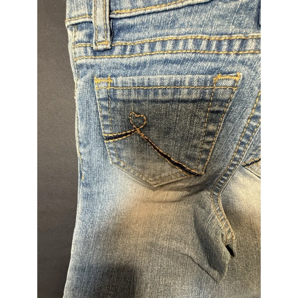 The Children's Place Girl's Skinny Straight‎ denim blue Jeans Adjustable Size 4T